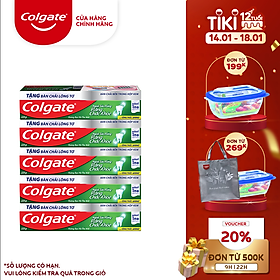 Bộ 5 kem đánh răng Colgate ngừa sâu răng răng chắc khỏe 225g/tuýp tặng bàn chải đánh răng lông tơ nhập khẩu Thái Lan