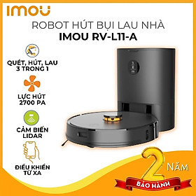 Mua Robot hút bụi lau nhà thông minh imou RV-L11-A  lực hút 2700PA  tự động đi đổ rác  hộp chứa bụi 3 lít  cảm biến tránh vật cản - Hàng chính hãng