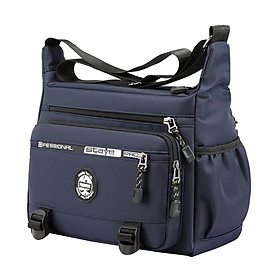 Men Shoulder Bag Crossbody Bag Zipper Waterproof Large Capacity Handbag Black