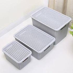 Mua Rổ chữ nhật đựng đồ đa năng sang đẹp phong cách hàn quốc 3 cỡ