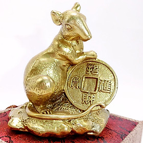 Mua Tượng Chuột Phong Thủy Bằng Đồng Kim Tiền Jewelry - 09 x 08 cm - Đại Diện Cho Sự Thông Minh - Lanh Trí