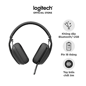 Tai nghe không dây Logitech Zone Vibe 100 nhẹ, với micrô khử tiếng ồn, Tai nghe Bluetooth Đa điểm Tiên tiến, Hoạt động với Teams, Google Meet, Zoom, Mac/PC -Hàng chính hãng