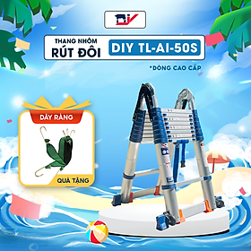 Mua Thang nhôm rút đôi DIY TL-AI-50S chiều cao sử dụng tối đa chữ A 2.4m chữ I 5m - Tiêu chuẩn chất lượng an toàn Châu Âu