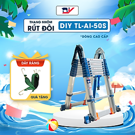 Thang nhôm rút đôi DIY TL-AI-50S chiều cao sử dụng tối đa chữ A 2.4m chữ I 5m - Tiêu chuẩn chất lượng an toàn Châu Âu