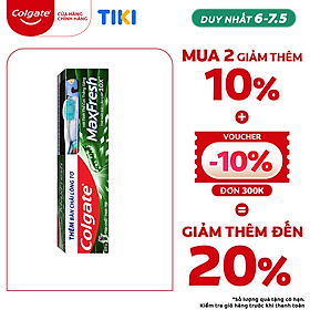 Kem đánh răng Colgate Maxfresh Bamboo Charcoal 225g kèm bàn chải lông tơ phủ than