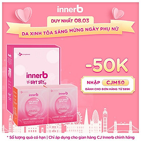 Combo 2 Hộp 6 chai nước uống Collagen Vitamin C sáng da InnerB Glowshot (50mlx6) tặng túi makeup hologram