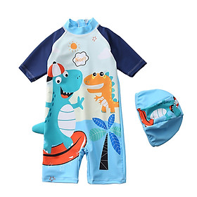 Đồ bơi trẻ em, đồ bơi bé trai liền thân họa tiết khủng long size từ 7kg đến 22kg