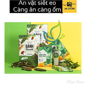 COMBO Bánh Biscotti Motree Ngũ cốc ăn kiêng và Bột Cần Tây Mật Ong Motree Mẫu Mới Giúp Giảm Cân, Hết Mụn, Sáng Da, Đẹp Dáng, Đào Thải Mỡ Thừa, Thanh Lọc Cơ Thể