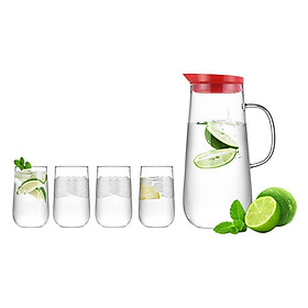 Bộ bình 4 ly thủy tinh Samadoyo Na616 1250ml