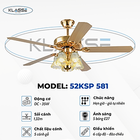 Mua Quạt trần chùm đèn Klasse 52KSP 581 Hàng chính hãng