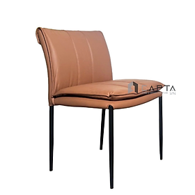Mua Ghế phòng ăn nệm da Microfiber LUX 42A-P Nội thất Capta Ghế ăn cao cấp xám nâu bò đen không tay tựa chân sắt sơn tĩnh điện màu đen tại hcm
