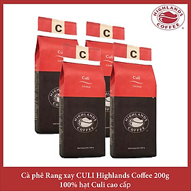 Culi Blend Combo 4 gói Cà phê rang xay Culi Highlands coffee 200g