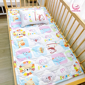 Bộ nệm đi học cho bé tiểu học, mẫu giáo 80x150cm Katina House, vải cotton satin hàn quốc đẹp, mềm mát