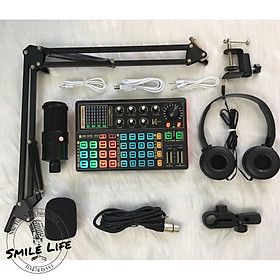 Mua Combo Thu Âm Livestream Mic SD203 Sound Card K300 Bluetooth autotune Chân Kẹp Mic Tai nghe chụp