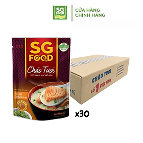 Thùng 30 Gói Cháo Tươi Sài Gòn Food Cá Hồi Đậu Hà Lan 240G