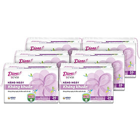 Combo 6 Băng Vệ Sinh Diana Daily Sensi Siêu Thấm Kháng Khuẩn (Gói 20 Miếng)