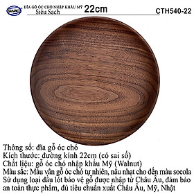 Mua Đĩa Khay Gỗ Óc Chó (Đủ Size & Kiểu Dáng) hàng Xuất Khẩu - đựng đồ ăn/trang trí - đĩa bánh mì/trái cây/ bít tết/ pizza/ phụ kiện chụp ảnh  bày món ăn trong nhà hàng - Sang trọng trên bàn ăn