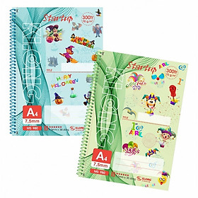 Set 2 quyển sổ kẻ ngang lò xo xé Startup A4 Klong 980 / 982 - Sổ lò xo kẻ ngang có lề