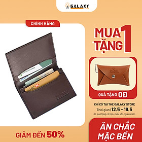 Ví Bóp Nam Nữ Nhỏ Gọn Cao Cấp Nhiều Ngăn Để Name Card Danh Thiếp Thẻ Galaxy Store GVMB04 (Nâu) (8x10.5cm)