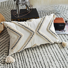 Tufted Cushion Cover Pillowcase Morocco Style for Sofa Bed Couch Home Decor