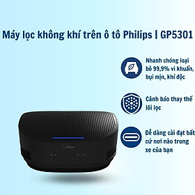 Máy lọc không khí ô tô Philips hút mùi hôi, chất gây ô nhiễm vi khuẩn