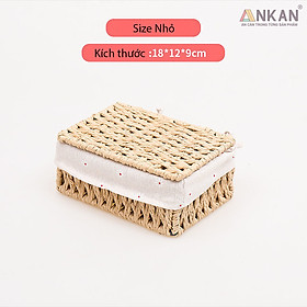 Mua Giỏ Đựng Mỹ Phẩm Có Nắp ANKAN Dùng Để Bàn  Đựng Đồ Mini  Sắp Xếp Đồ Đạc Gọn Gàng  Ngăn Nắp