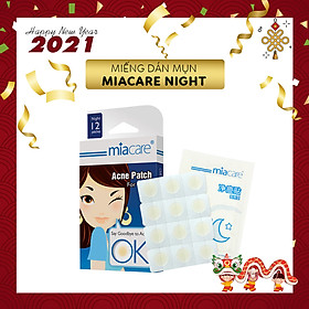 Hộp miếng dán hỗ trợ trị mụn che khuyết điểm Miacare (12 miếng)