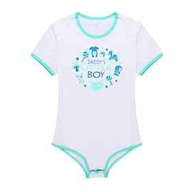 Nam 1 Pijama Ngắn Tay Người Lớn Tã Cho Bé Yêu Chữ Cái In Bodysuit Áo Liền Quần Mặc Nhà - M