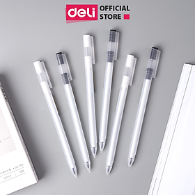 Bút Bi Nước Mực Gel Ngòi 0.5mm Nắp Đậy Deli - Viết Trơn Đều Phù Hợp Ghi Chép Văn Phòng Học Sinh Sổ Tay - A117