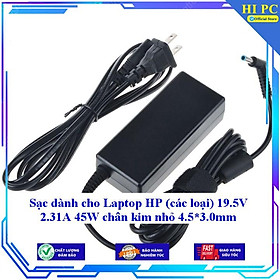 Sạc dành cho Laptop HP (các loại) 19.5V 2.31A 45W chân kim nhỏ 4.5*3.0mm - Kèm Dây nguồn - Hàng Nhập Khẩu