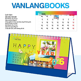 Lịch Bàn 2026 Vanlangbooks - Sắc Màu Thế Giới (VLLB09) - Màu Xanh