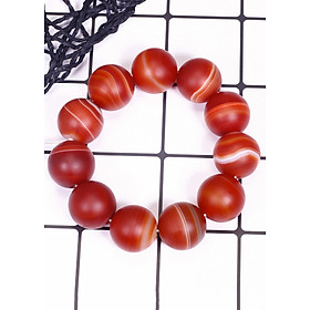 Vòng tay phong thủy đá mã não đỏ nhám mệnh hỏa, thổ - Ngọc Quý Gemstones