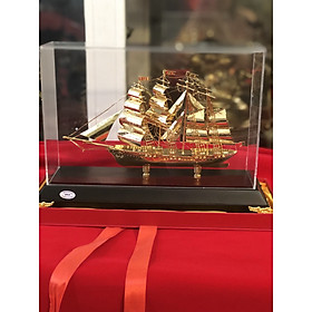Mô hình thuyền mạ vàng 24k
