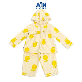 Bộ quần áo dài có nón bé gái họa tiết hoa Mao Lương vàng thun da cá - AICDBGF8HJZO - AIN Closet