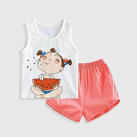 Bộ ba lỗ Bé Gái, Bé Trai LOTUKA họa tiết động vật đáng yêu, Áo Ba Lỗ Cho Bé mặc hè 4-20kg