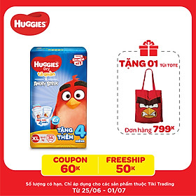 Tã Quần Huggies Dry gói trung Angry Birds phiên bản giới hạn XL34 (34 Miếng) - Tặng 4 miếng