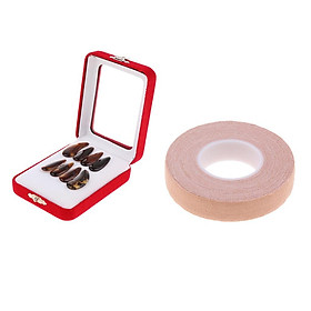 5m Adhesive Tape Anti-allergy + 8pcs Guzheng Zither Koto Finger Picks Kit