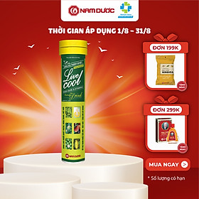 Viên sủi thanh nhiệt Livecool - Hương dưa gang hỗ trợ giảm nóng trong người, giải độc, mát gan, tăng sức đề kháng - Hộp 16 viên