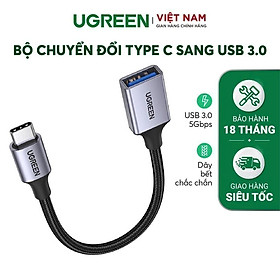 Mua Bộ chuyển đổi USB type C sang USB 3.0 UGREEN US378 | Hỗ trợ OTG | Vỏ bọc nylon bền bỉ | Hàng chính hãng | Bảo Hành 18 Tháng 1 Đổi 1 | 70889