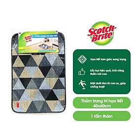 Mua Thảm chống trượt cao cấp Scotch-Brite 3M 40x60cm đa năng  lấy bụi hiệu quả  thấm hút nước tốt  hoạ tiết tam giác