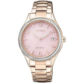 Đồng Hồ Nữ Citizen Đính Đá Swarovski Dây Thép Không Gỉ EO1183-84X - Mặt Hồng