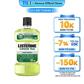 Nước súc miệng ngừa sâu răng vị trà xanh không cay Listerine Natural Green Tea 500ml - 100953223