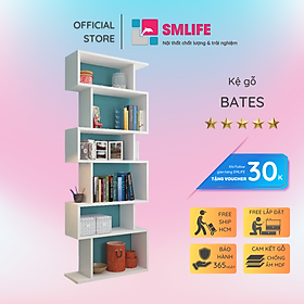 Kệ sách gỗ hiện đại SMLIFE Bates  | Gỗ MDF dày 17mm chống ẩm | D60xR23xC160cm - Màu