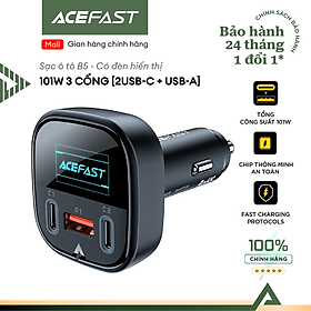 Mua Sạc ô tô Acefast 101W 3 cổng 2xUSB-C + USB-A có đèn hiển thị - B5 Hàng chính hãng Acefast