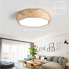 Mua Đèn Ốp Trần Gỗ Đa Giác DGT-5010 - Phong Cách Bắc Âu - Đường Kính 65cm - 3 Chế Độ Ánh Sáng