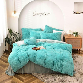 Trọn bộ Chăn Ga Gối Nhung Nỉ Lông Dài hàng nhập loại 1 giá rẻ