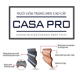 Ngói tráng men cao cấp Casa Pro, men bóng cao cấp, chống thấm, chống rêu mốc - Hoa Sen Home - hàng chính hãng