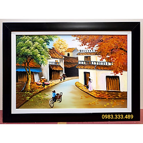 TRANH VẼ SƠN DẦU - CẢNH PHỐ CỔ HÀ NỘI