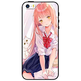 Ốp lưng in cho Iphone 5/5s/5se Mẫu Cô Gái Sơ Mi Trắng