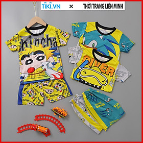Combo 3 đồ bộ bé trai cao cấp in hình 3D hoạt hình, thời trang, chất liệu thun dày mịn mát và thông thoáng, set, quần áo, đồ bộ tay ngắn, đồ bé trai từ 8kg-28kg